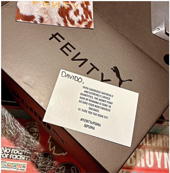 Rihanna surprises Davido with limited edition Fenty X Puma sneakers