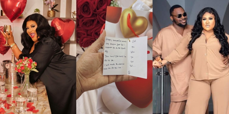 I love you beyond words – Nkechi Blessing gushes as lover surprises her with flowers, sweet note and more