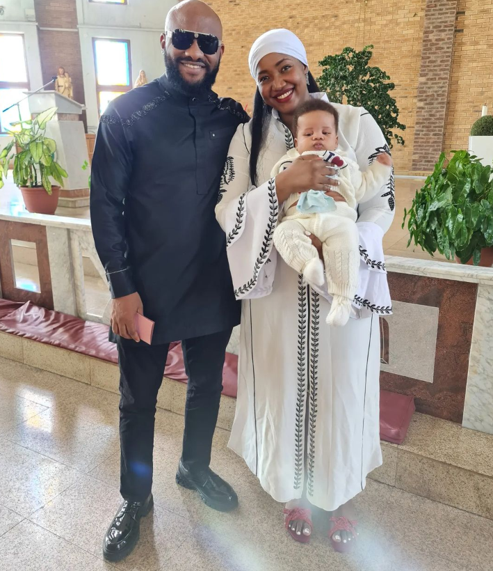 Yul Edochie and Judy Austin share tender moment from son's baptism