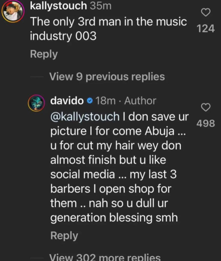 Davido faces off against Abuja barber over music industry rank