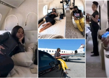 Couple goals: Davido and Chioma jet off for his ‘5Alive’ tour in luxury (VIDEO)