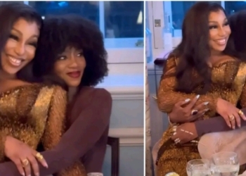 Rita Dominic and Genevieve Nnaji share sisterly bond at her 50th London birthday party (VIDEO)