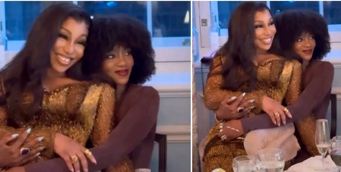 Rita Dominic and Genevieve Nnaji share sisterly bond at her 50th London birthday party (VIDEO)