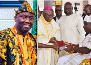 Alaafin of Oyo’s recent double celebration in Church — See what he pleaded before the altar