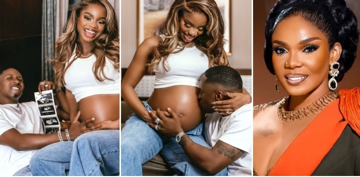 Priscilla Ojo and Juma Jux confirm pregnancy with baby bump reveal, Iyabo Ojo celebrates