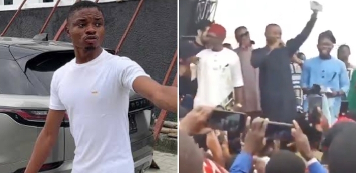 Trending: Panic as stage collapses during Ola of Lagos’ public address in Abia (VIDEO)