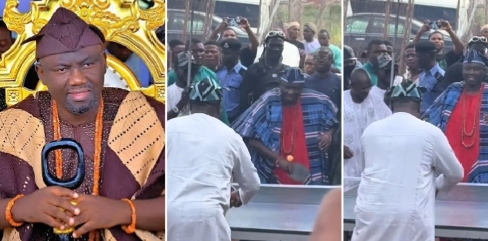 Alaafin of Oyo gets sporty, dazzles Locals with table tennis skills (VIDEO)