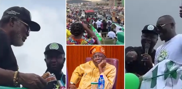 “Sharing ₦500 and Biscuits?” – Seyi Law, Zack Orji, others spark backlash over Tinubu and APC street campaign in new clip