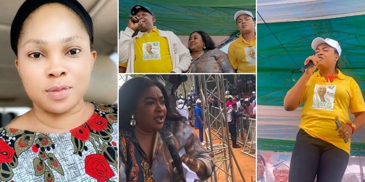 “Until they kpai one of you” – Regina Chukwu blasts Foluke Daramola, Sola Kosoko, others over APC Rally appearance