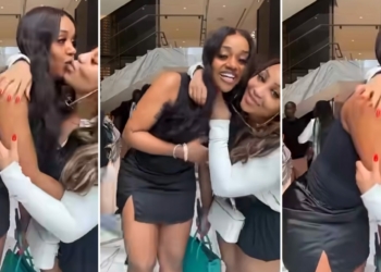 New clip of Chioma and Davido’s cousin, Nikos hugging and kissing gets fans talking [VIDEO]