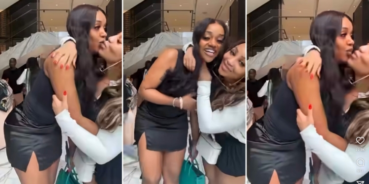New clip of Chioma and Davido’s cousin, Nikos hugging and kissing gets fans talking [VIDEO]