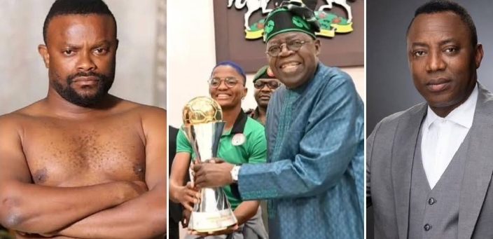 Super Falcons $100k, house reward continues to trigger uproar — Actor Okon Lagos and Sowore say Tinubu must do more