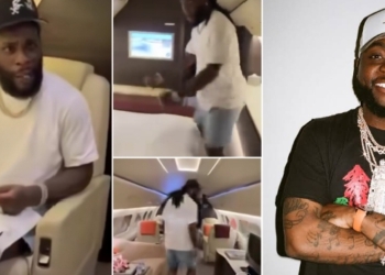 Burna Boy flaunts alleged new Jet interior, points out ‘Knacking’ spot, Davido fires shade