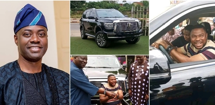 Oyo Governor Makinde surprises Yinka Ayefele with SUV gift after Fresh FM fire disaster (VIDEO)