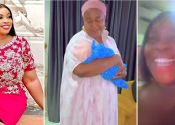 Georgina Ibeh overjoyed as senior colleague Ebele Okaro visits her and newborn