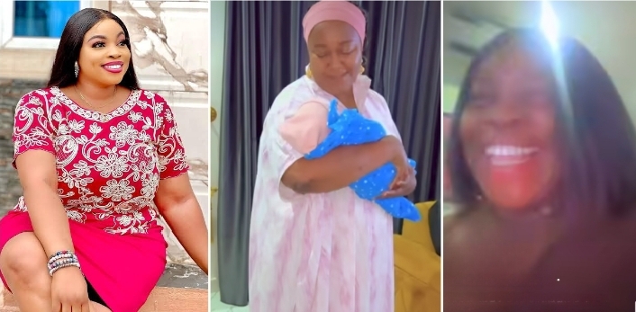 Georgina Ibeh overjoyed as senior colleague Ebele Okaro visits her and newborn