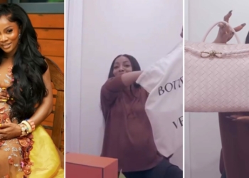 Toke Makinwa emotional, reveals baby’s gender [VIDEO]