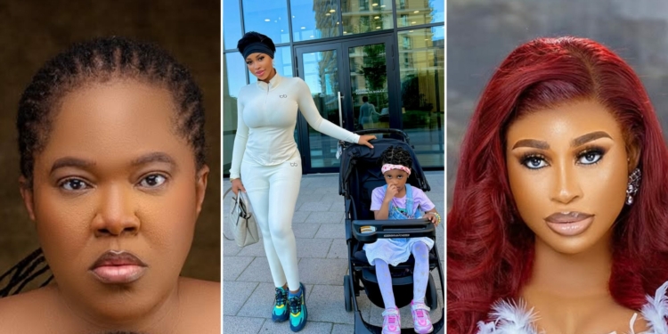 Yetunde Barnabas slams trolls over daughter’s stroller use, Toyin Abraham reacts