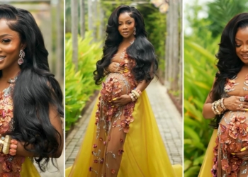 Toke makinwa stuns fans as she announces first pregnancy with gorgeous maternity shoot