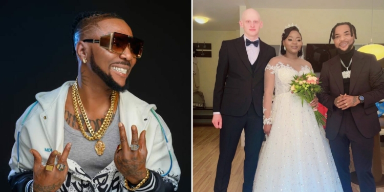 Oritse Femi walks daughter down the aisle in Lithuania, warns Oyinbo son-in-law in viral video