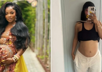 Toke Makinwa bares baby bump to silence surrogacy rumour