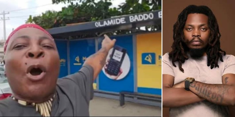 Charly Boy visits newly renamed ‘Olamide Baddo bus stop,’ reacts to change