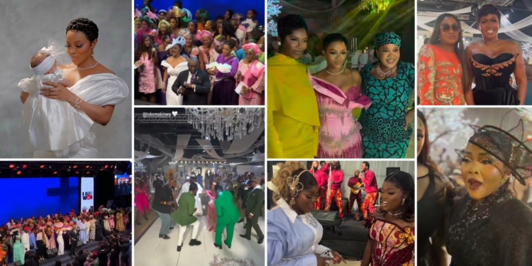 Toke Makinwa dedicates daughter Yaya: A star-studded thanksgiving of faith, fashion & surprise gifts