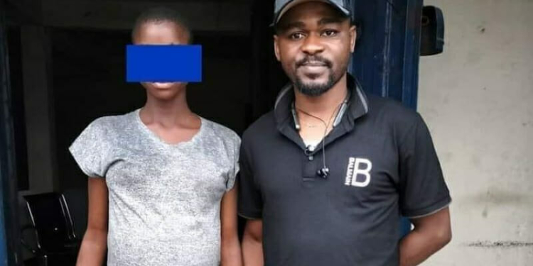The victim and Oga Yenne, the man who shared the story on Facebook