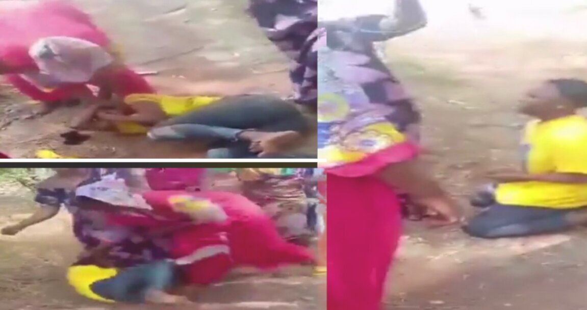Video: Ghanaian woman and her five friends beat up rival for allegedly snatching her fiance