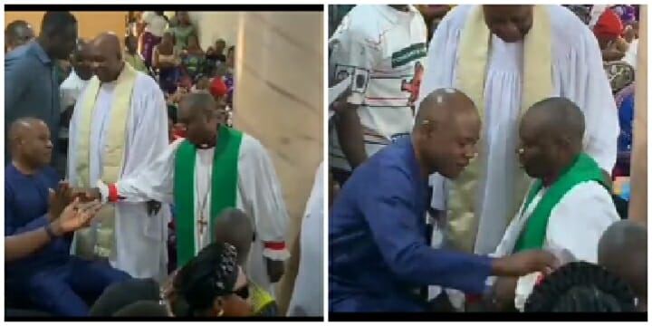 ENUGU: Anglican Bishop Goes Down On His Knees, Begs PDP Gubernatorial Candidate - VIDEO