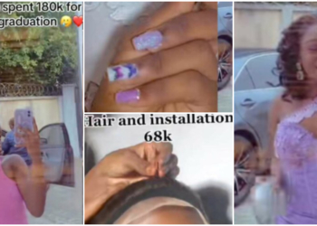 Young Nigerian grad's N180K graduation outfit steals spotlight