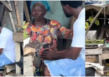 Elderly fruit vendor moved to tears by stranger's act of kindness