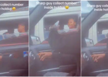 Young man collects lady's phone number in traffic, stirrs massive reactions online