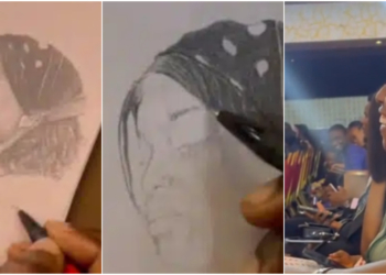 Talented Nigerian man stuns her crush with beautifully sketched portrait