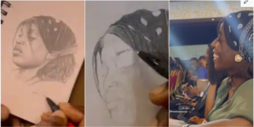 Talented Nigerian man stuns her crush with beautifully sketched portrait