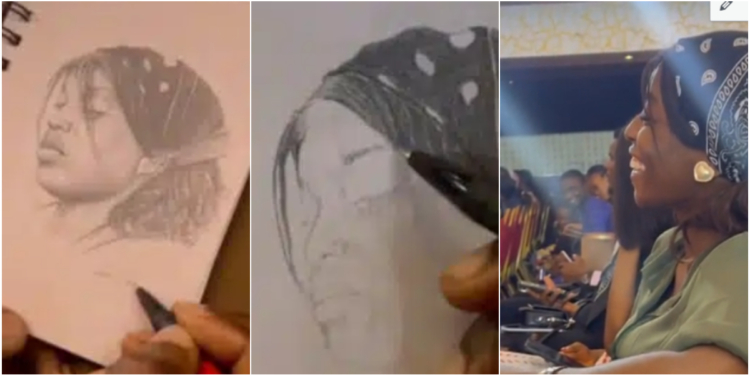 Talented Nigerian man stuns her crush with beautifully sketched portrait