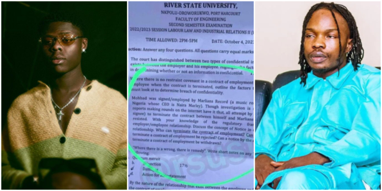 Mohbad-Naira Marley contract dispute featured in River State University exam