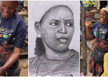 Street artist surprises Kuli Kuli vendor with her portrait and cash gift
