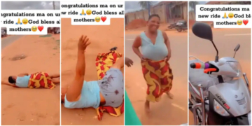 Video captures mother's overjoyed reaction to brand new motorcycle gift from son