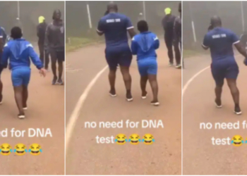 Father and daughter's strikingly similar walking style goes viral