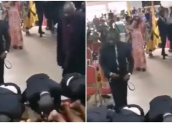 Priests spotted flogging church members on altar