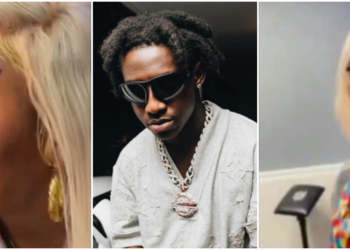 Video of Nigerian lady tattooing Shallipopi's name on her forehead causes buzz online