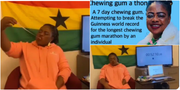 Ghanaian woman attempts Guinness Record in 7-day Chewing Gum Marathon