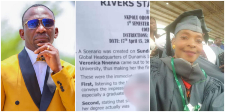 River State University Law Exam raises eyebrows with Pastor Paul Enenche vs. church member, Veronica Anyim scenario