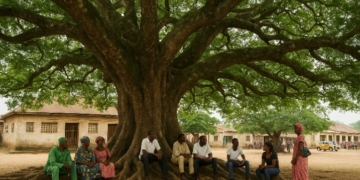 Iroko Oba tree illustration