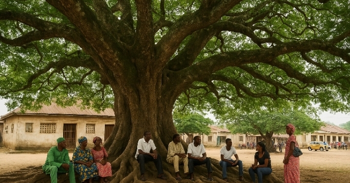 Iroko Oba tree illustration