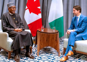 FILE PHOTO: President Muhammadu Buhari in meeting with Canadian Prime Minister Justin Trudeau