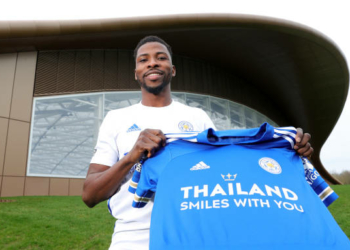 LEICESTER, ENGLAND - APRIL 02: Kelechi Iheanacho signs a new contract at Leicester City at Leicester City Training Ground, Seagrave on April 2nd, 2021 in Leicester, United Kingdom.  (Photo by Plumb Images/Leicester City FC via Getty Images)
