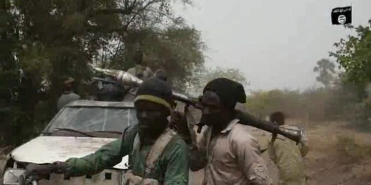 File photo- Fighter with an RPG-backed Boko Haram gun truck
