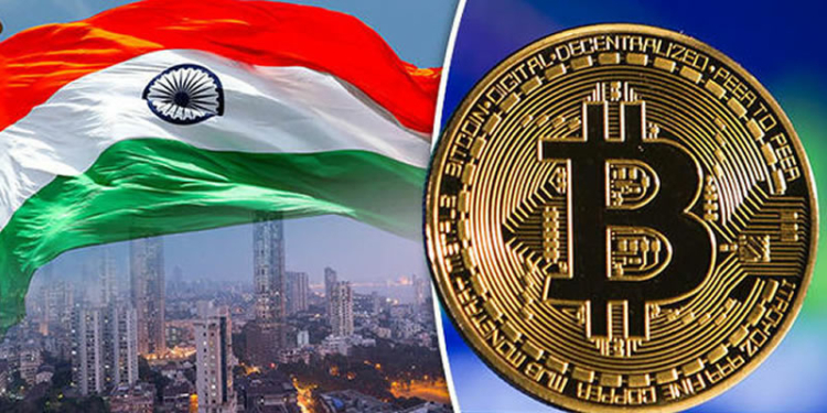 Bitcoin image, India Flag